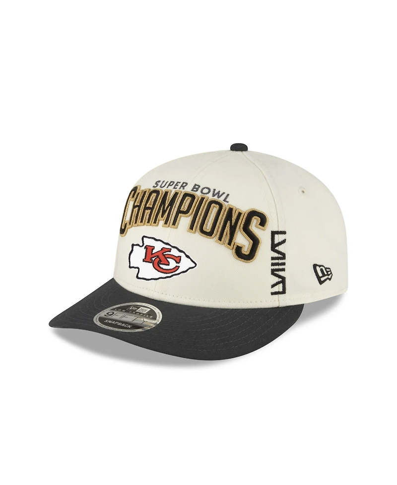 Men's New Era Cream Kansas City Chiefs Super Bowl Lviii Champions Locker Room Low Profile 9FIFTY Hat