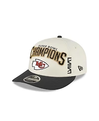 Men's New Era Cream Kansas City Chiefs Super Bowl Lviii Champions Locker Room Low Profile 9FIFTY Hat