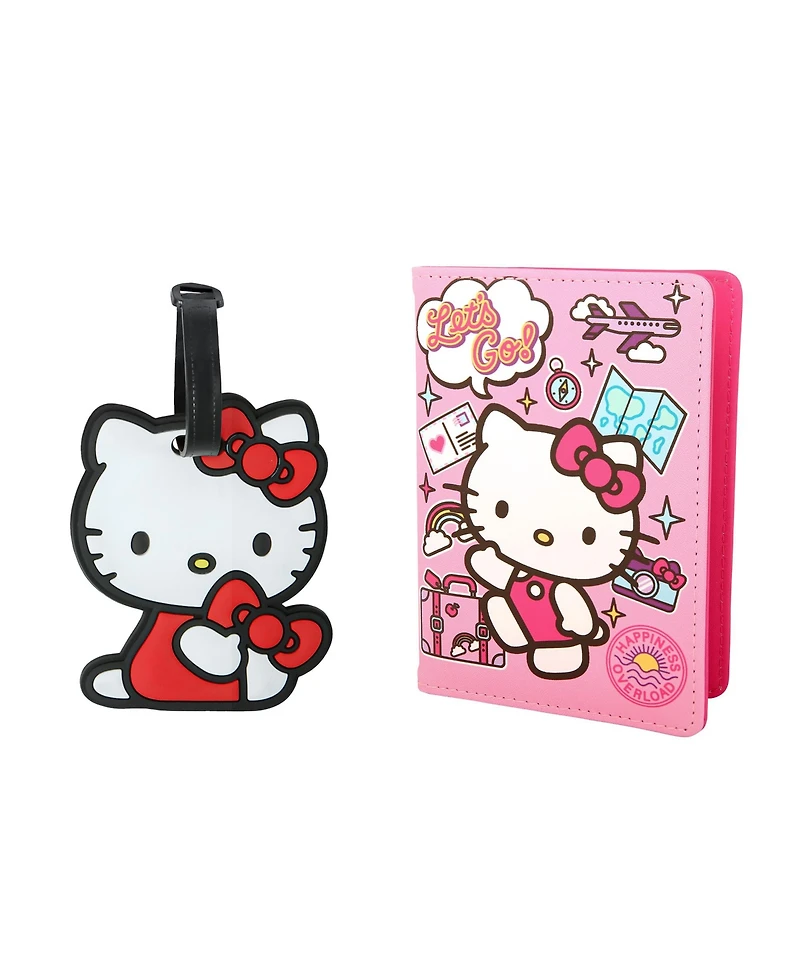 Sanrio Hello Kitty Passport Holder and Luggage Tag Set, Travel Gift Accessories