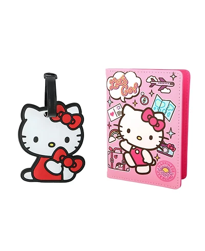 Sanrio Hello Kitty Passport Holder and Luggage Tag Set, Travel Gift Accessories