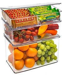 Sorbus Storage Bins For Pantry & Fridge With Hinged Lids (3 Piece Variety)