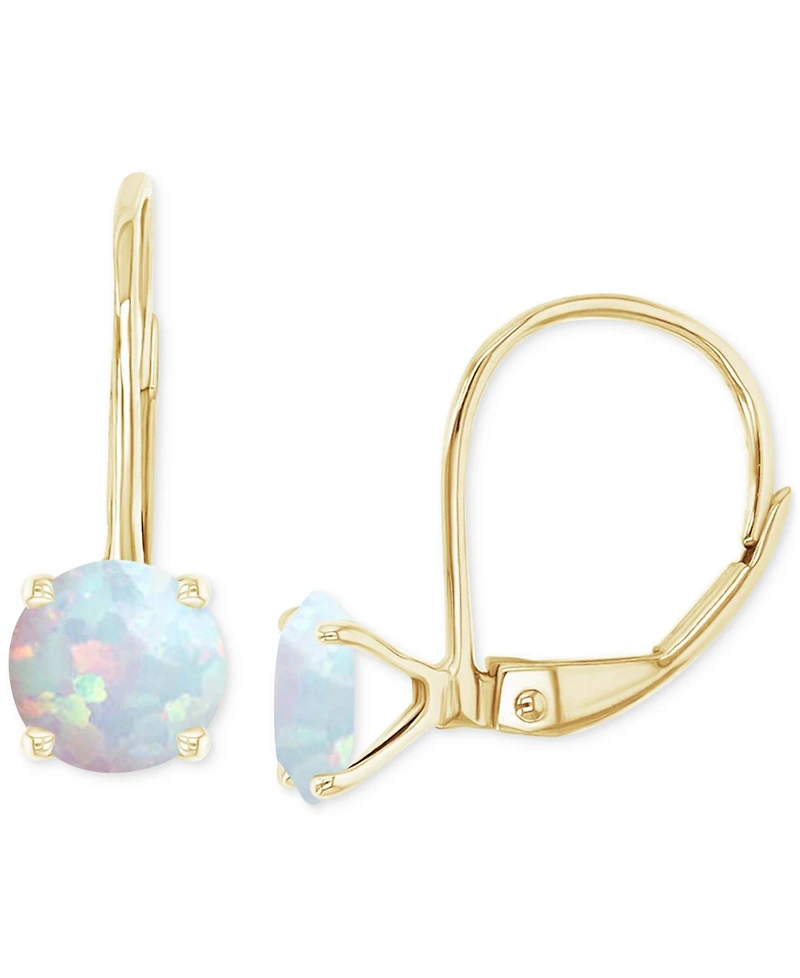 Lab-Grown Opal Polished Leverback Earrings (5/8 ct. t.w.)