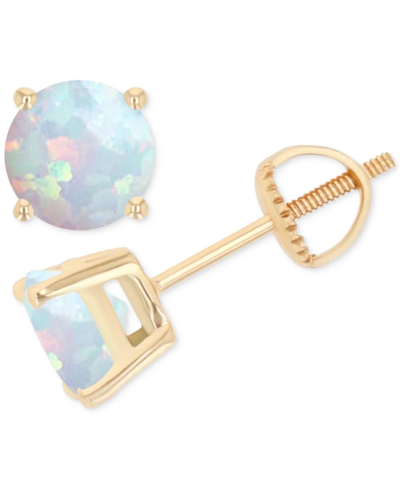 Lab-Grown Opal Round Screw Back Stud Earrings (5/8 ct. t.w.)