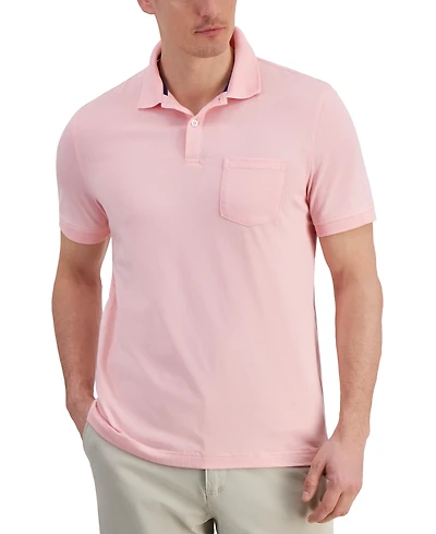 Club Room Men's Solid Jersey Polo with Pocket, Created for Macy's