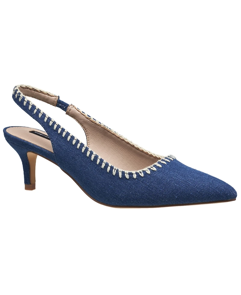 French Connection Ladies Quinn Slingback Kitten Heel - Denim