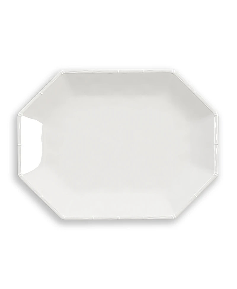 Abode Homewares Bamboo Raised Rim Octagonal Platter, 16"