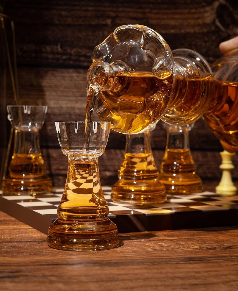The Wine Savant Chess Decanter, Set of 5