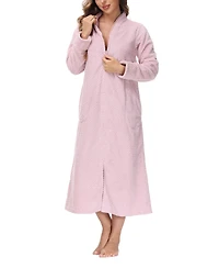 Ink+Ivy Women's Front Zipper Plush Robe