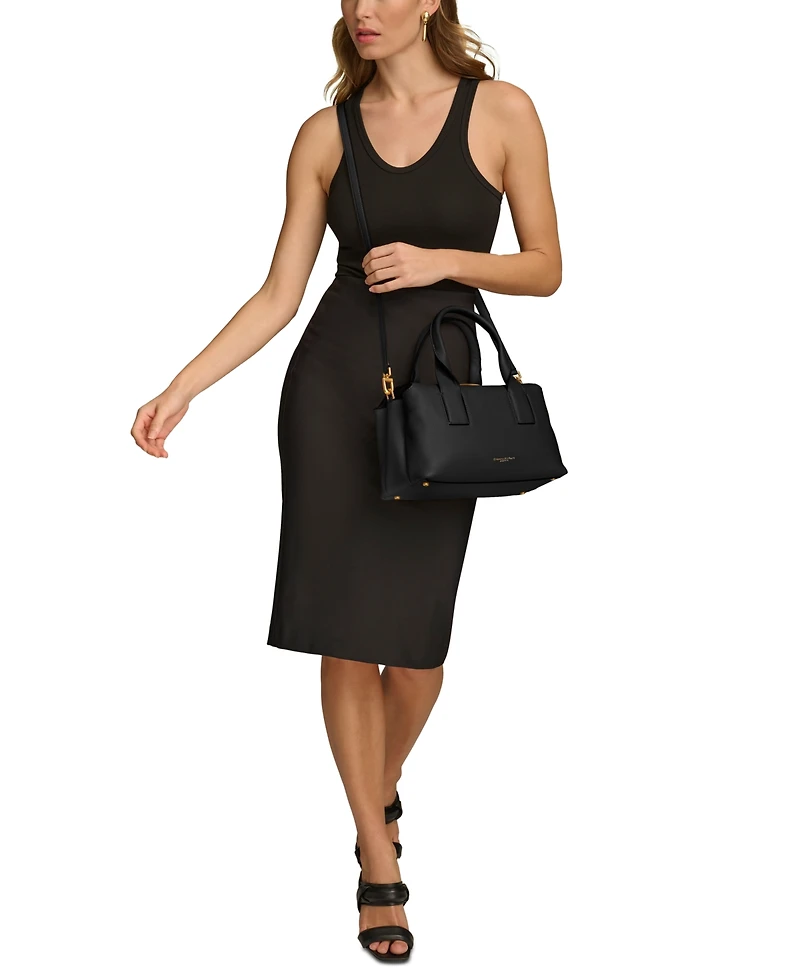 Donna Karan New York Amagansett Soft-Rolled Leather Satchel with Sculpted Magnet Closure