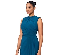 Betsy & Adam Women's Ruched Draped Gown