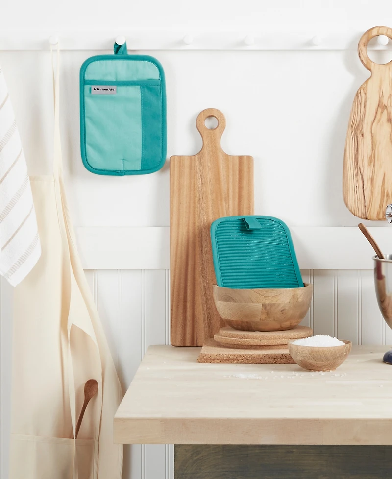 KitchenAid Beacon Two-Tone Pot Holder 2-Pack Set, 7" x 10"