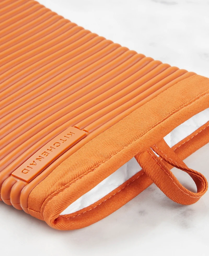 KitchenAid Ribbed Soft Silicone Oven Mitt 2-Pack Set, 7.5" x 13"