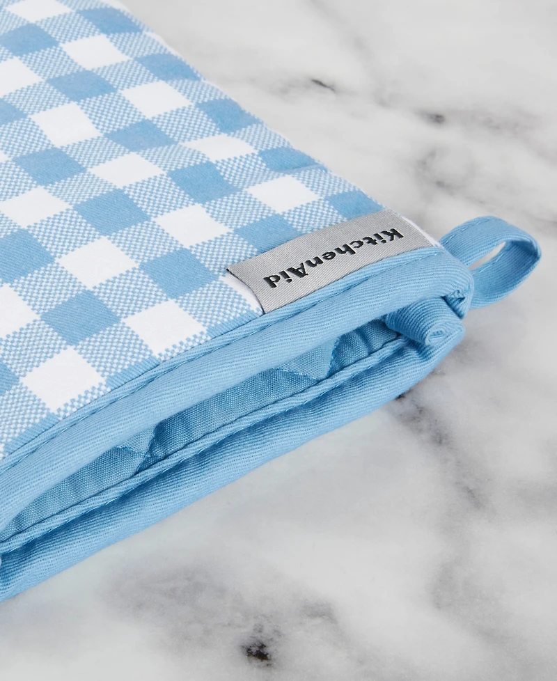 KitchenAid Gingham Oven Mitt 2-Pack Set, 7" x 13"