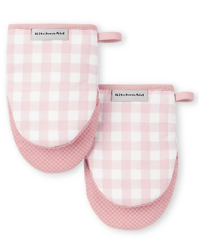 KitchenAid Gingham Mini Oven Mitt 2-Pack Set, 5.5" x 8"
