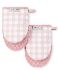 KitchenAid Gingham Mini Oven Mitt 2-Pack Set, 5.5" x 8"
