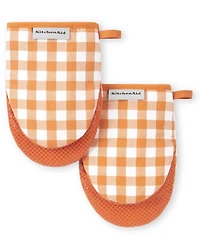 KitchenAid Gingham Mini Oven Mitt 2-Pack Set, 5.5" x 8"