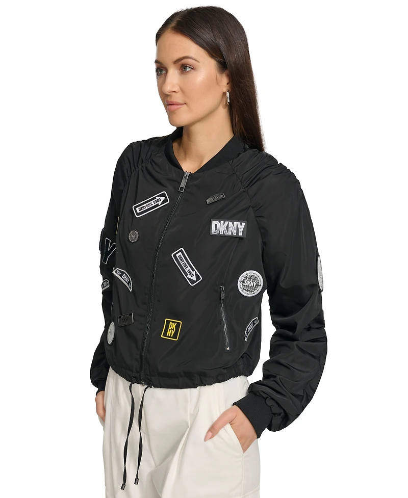 Dkny Women's Logo Bomber Jacket