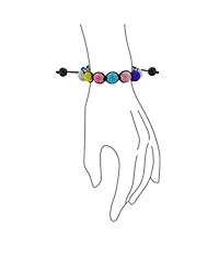 Bling Jewelry Pride Jewelry Multi Color Rainbow Crystal Balls Lgbtq 12mm Beads Bolo Bracelet WomenAdjustable Macrame Strand