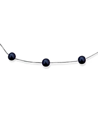 Bling Jewelry Tin Cup Freshwater Cultured Pearl Natural Stone Necklace Chain Station Yellow Gold Plated Sterling Silver 16 18 Inch