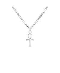 Bling Jewelry Mini Small Religious Key To Life Egyptian Ankh Cross Pendant Necklace Sterling Silver