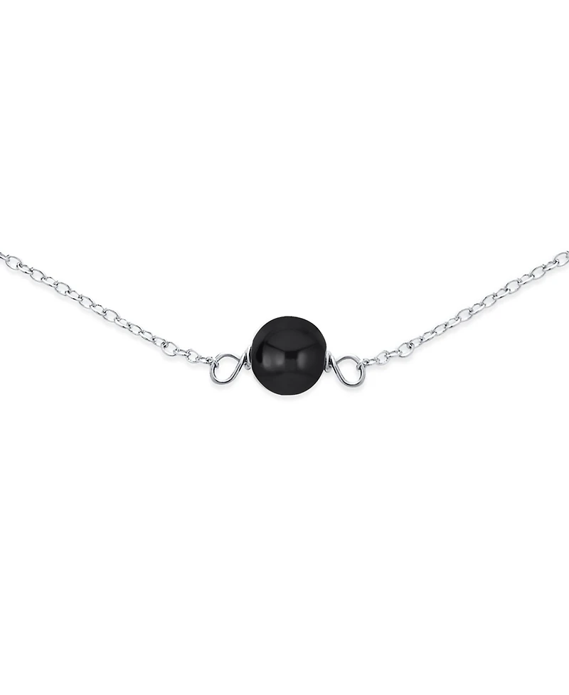 Bling Jewelry Tin Cup Freshwater Cultured Pearl Natural Stone Necklace Chain Station Yellow Gold Plated Sterling Silver 16 18 Inch