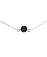 Bling Jewelry Tin Cup Freshwater Cultured Pearl Natural Stone Necklace Chain Station Yellow Gold Plated Sterling Silver 16 18 Inch
