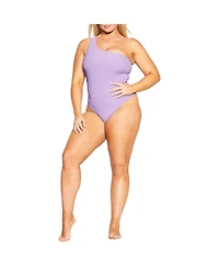 City Chic Plus Izzy One Shoulder 1 Piece