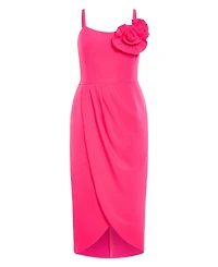 City Chic Plus Fleur Floral Accent Tulip Dress