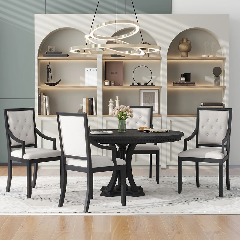 Streamdale Extendable Retro Dining Set (Oak, 5-Piece)