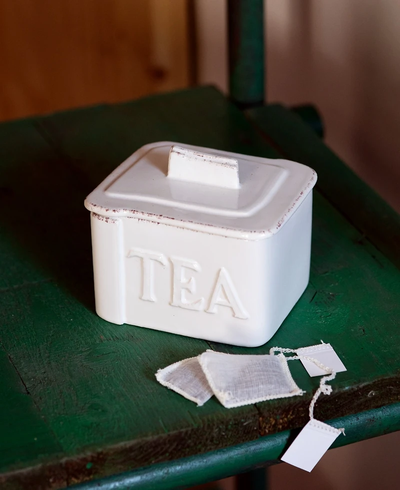 Vietri Lastra White Tea Canister
