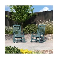 Merrick Lane Set Of 2 Hillford Poly Resin Indoor/Outdoor Rocking Chairs