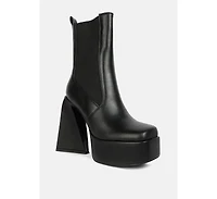 Frosty High Platform Block Heel Chelsea Boot