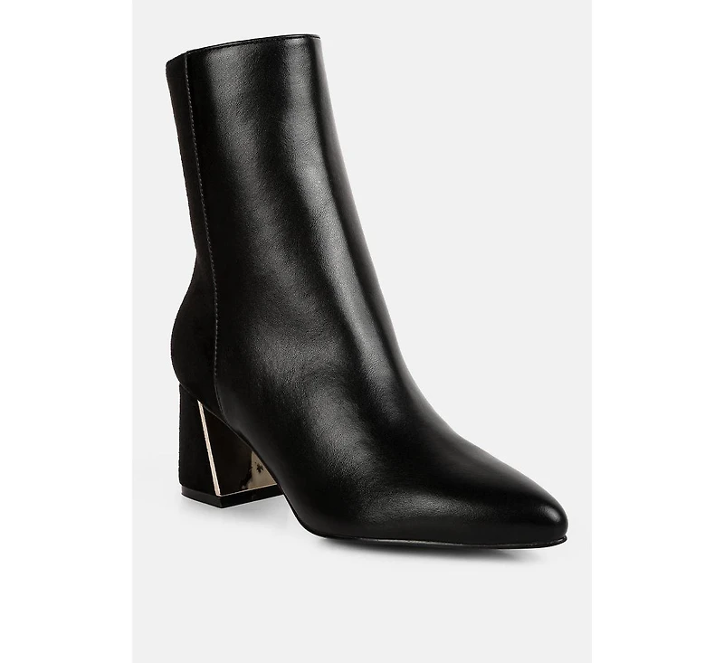 Desire Suede Back Panel High Ankle Boots