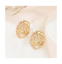 Sohi Women's Gold Spiral Stud Earrings