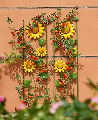 Glitzhome 48" H Metal Sunflowers Garden Trellis, Garden Stakes
