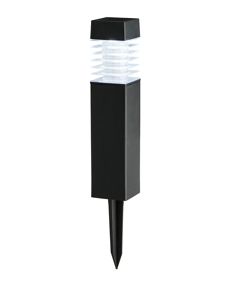 Glitzhome 15.25" H Set of 6 Solar Powered Transparent Texture Lens Pathway Stake Light