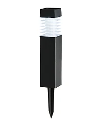 Glitzhome 15.25" H Set of 6 Solar Powered Transparent Texture Lens Pathway Stake Light