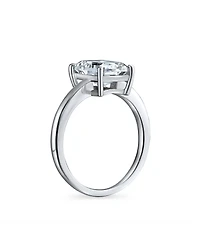 Bling Jewelry Classic Timeless Simple 2.5CT Rectangle Emerald Cut Cz Solitaire Promise Ring Thin Band Sterling Silver