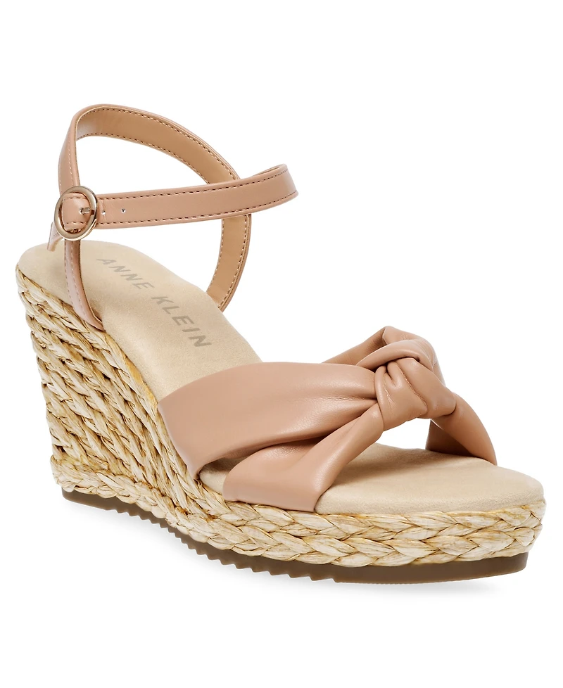 Anne Klein Women's Wheatley Ankle Strap Espadrille Wedge Sandals