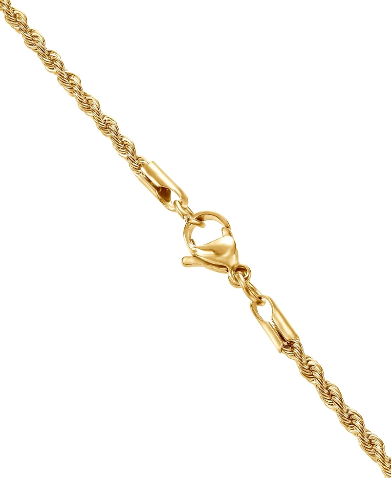 Blackjack Men's Cubic Zirconia Nail X Cross 24" Pendant Necklace