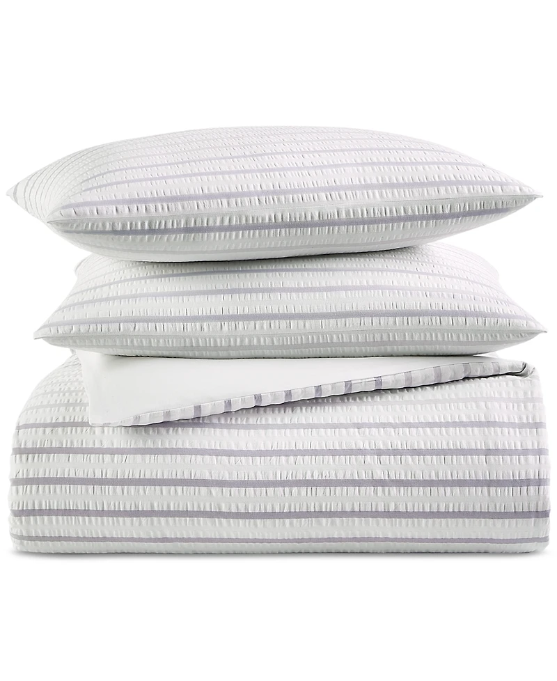 Last Act! Charter Club Seersucker Ombre Stripe, King Duvet Cover Set, Exclusively at Macy's