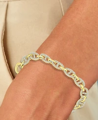 Cubic Zirconia Pave Mariner Link Chain Bracelet