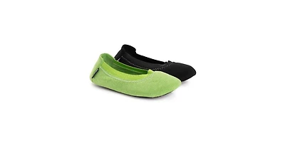 Muk Luks Women's 2 Pair Travel Ballerina Slipper Set