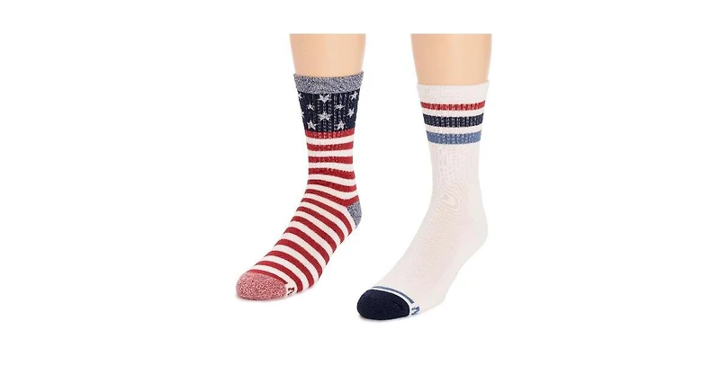 Muk Luks Men's 2 Pack Crew Socks