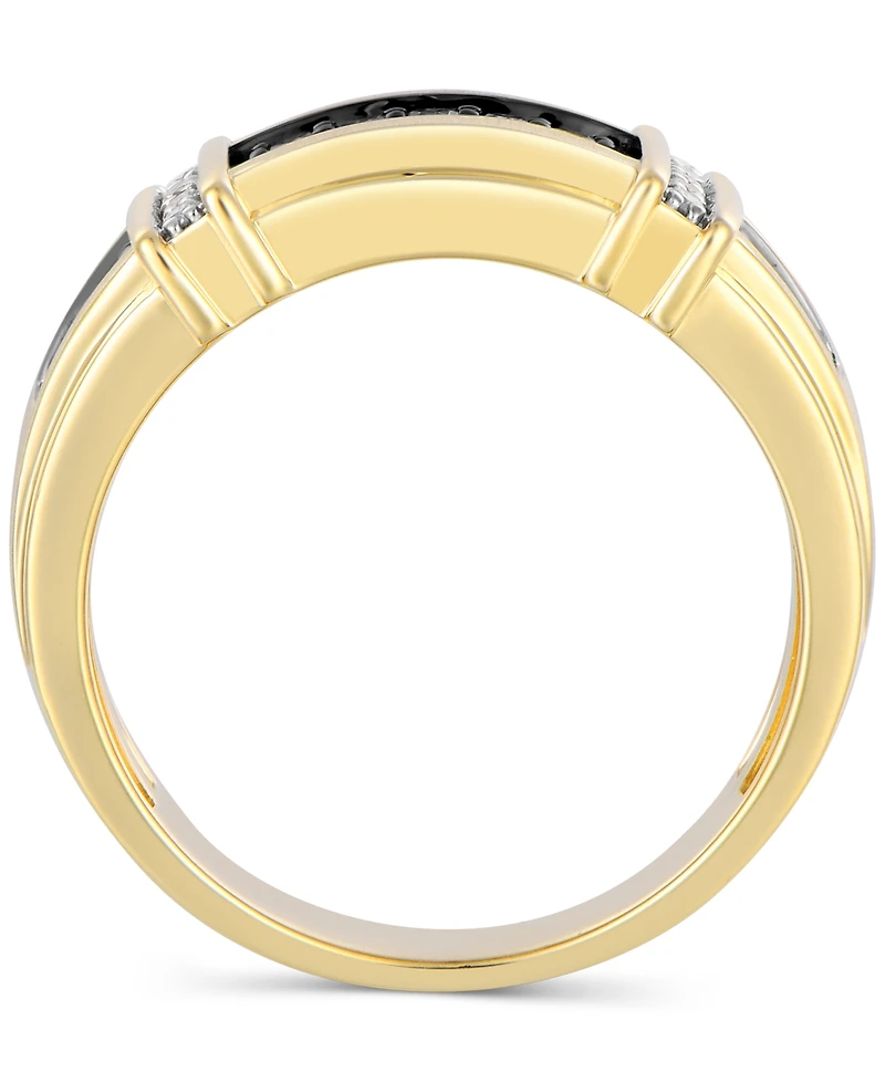 Men's Black & White Diamond Ring (1/2 ct. t.w.) in 10k Gold