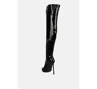 Chimes High Heel Patent Long Boots