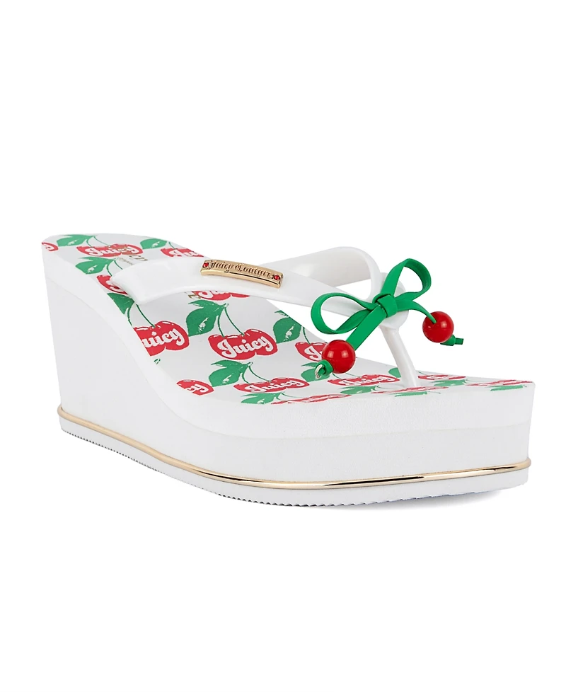 Juicy Couture Women's Umani Cherry Platform Wedge Flip-Flop Sandals