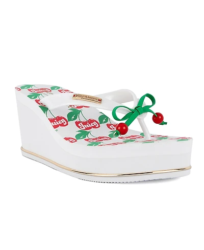 Juicy Couture Women's Umani Cherry Platform Wedge Flip-Flop Sandals