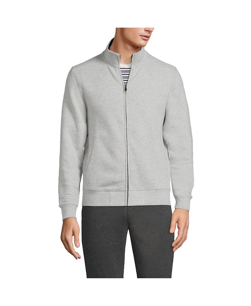 Lands' End Men's Long Sleeve Serious Sweatshirt Mock Full Zip