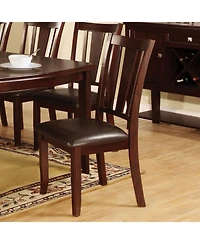 Streamdale Dark Espresso Finish Side Chairs with Padded Leatherette Seat